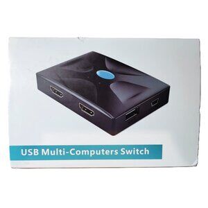 2 Port HDMI KVM Switch USB Multi- Computers Switch NEW